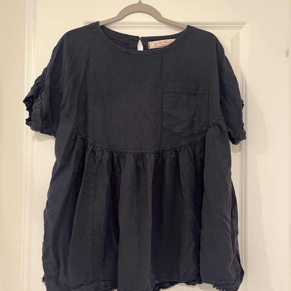 We The Free Black Babydoll Top
